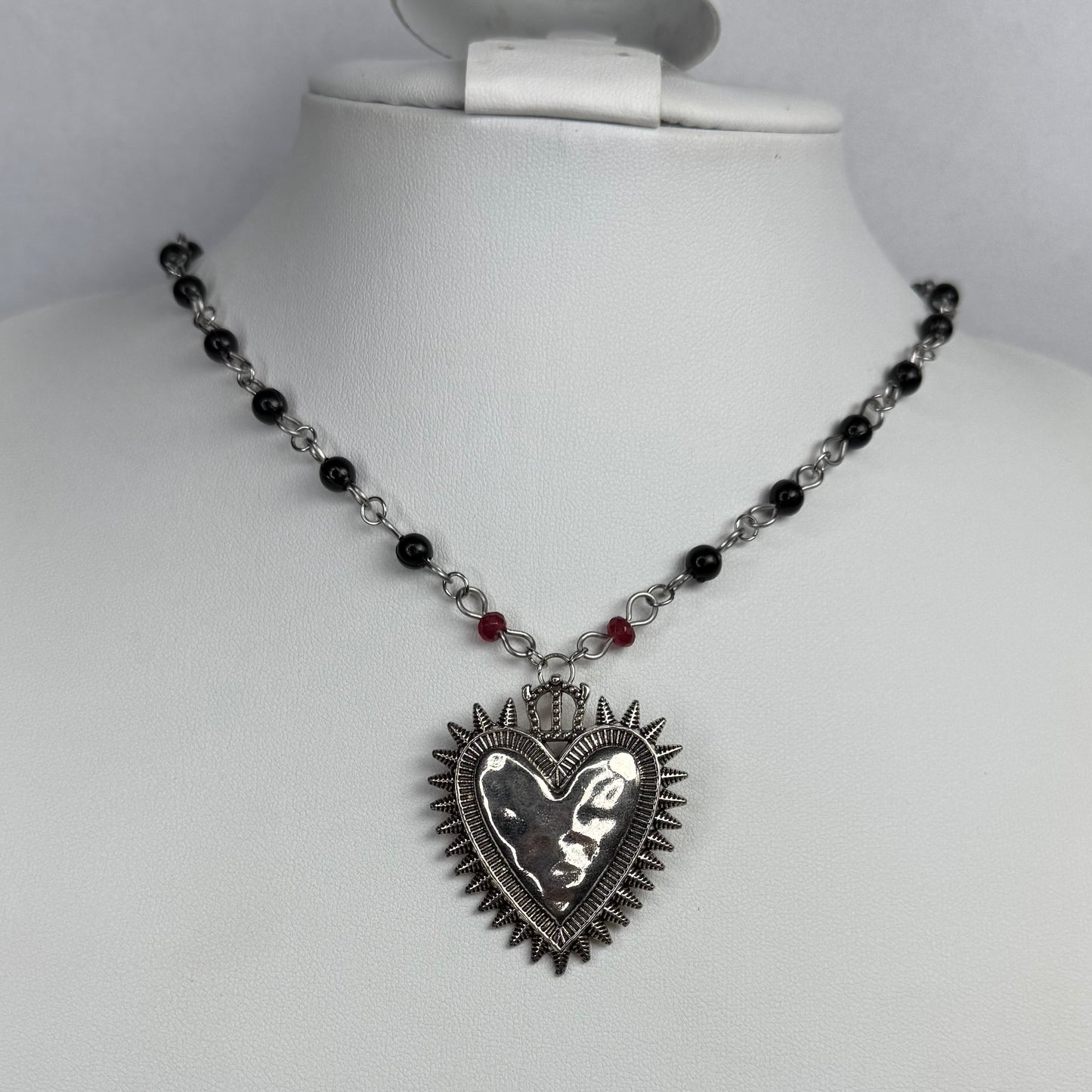 spiked heart necklace