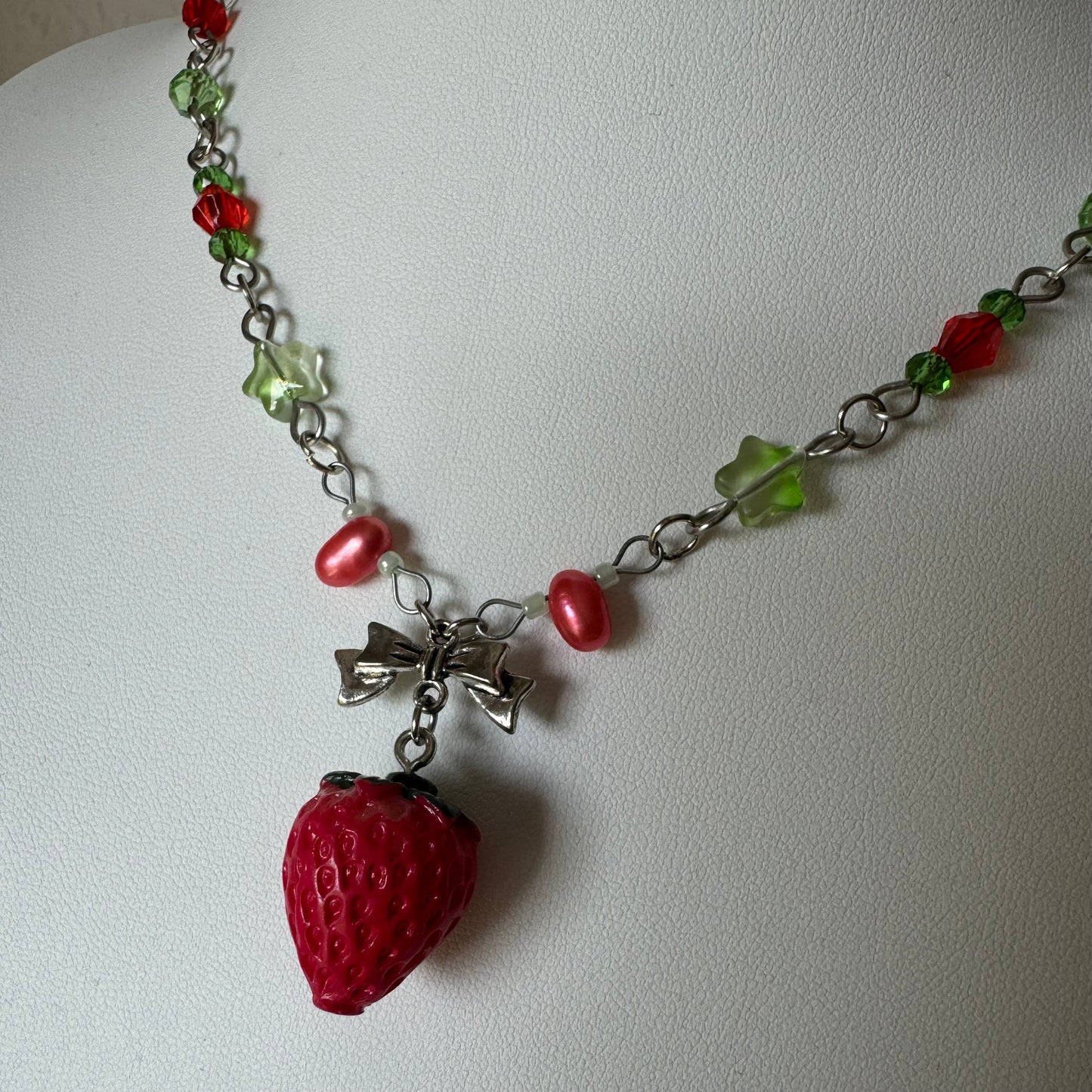 strawberry spring necklace