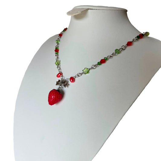 strawberry spring necklace