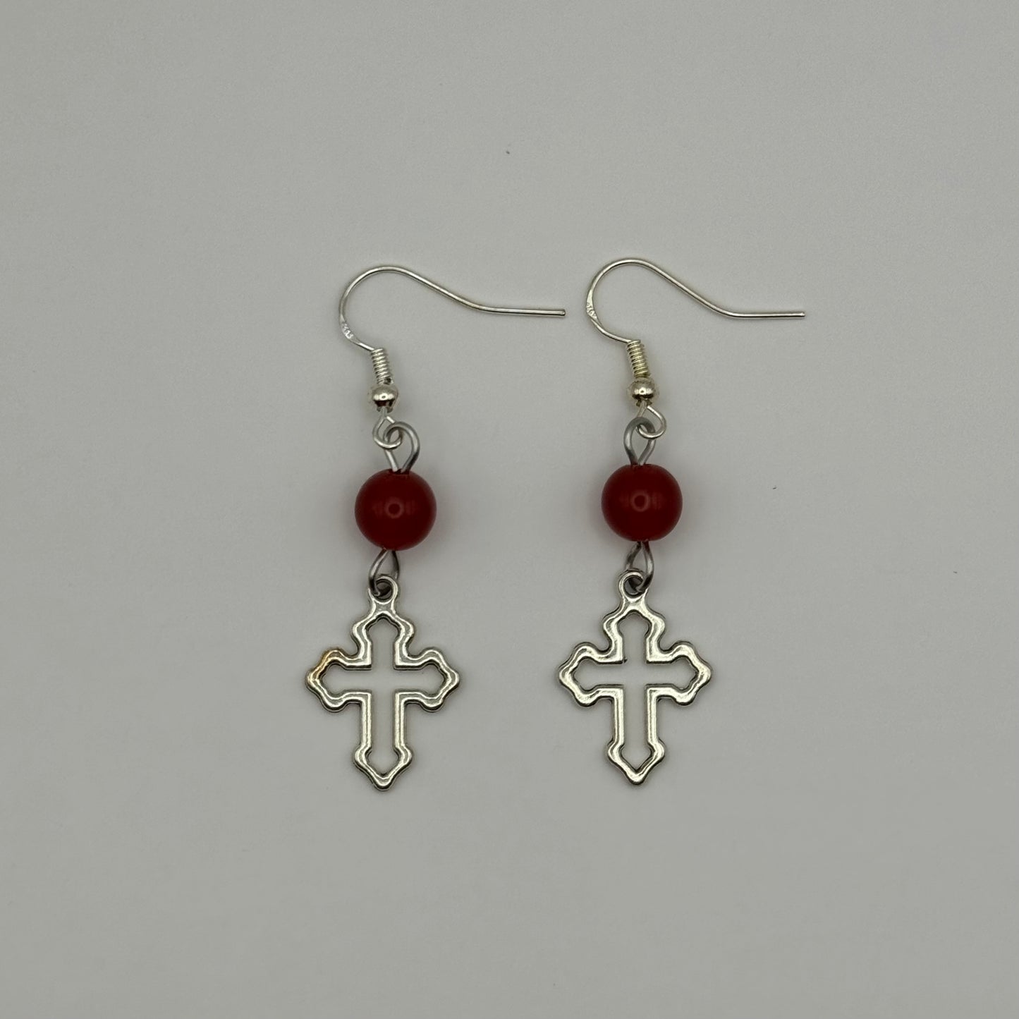 red cross earrings